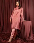Embroidered Luxury Double Silk Short Kameez | Baby Pink