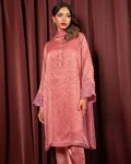 Embroidered Luxury Double Silk Short Kameez | Baby Pink